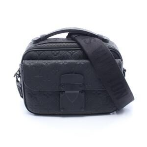 Louis Vuitton Lock Messenger Handbag Leather Monogram Taurillon Black